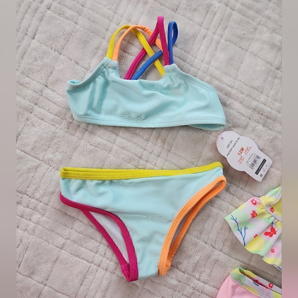 Nwt Baby Girls swim suits, Size 12 months